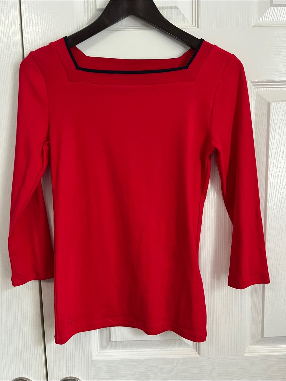 Lauren Ralph Lauren Red Square-Neck Long Sleeve Tee